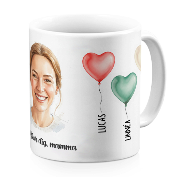 Personlig Mugg Hjärtballonger Personlig Mugg Hjärtballonger