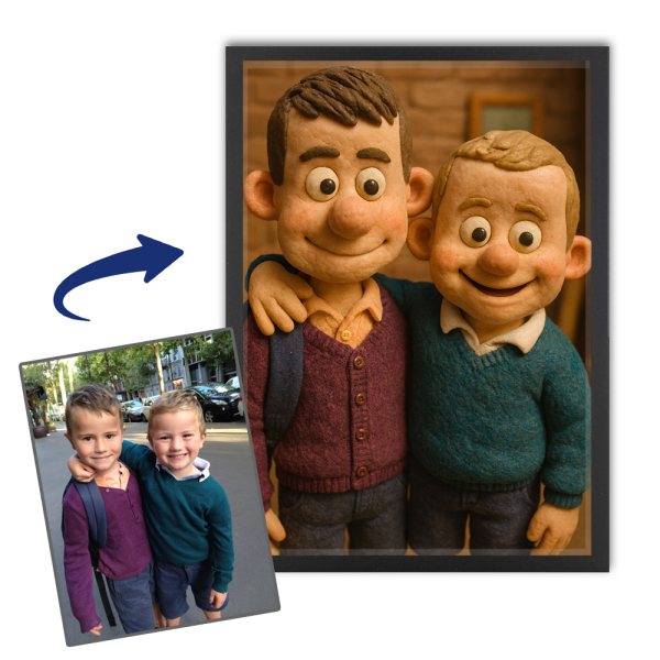 Karikatyr i lermodelleringsstil från ett foto Karikatyr i lermodelleringsstil från ett foto