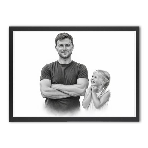 Fotomontage för ett porträtt i kolteckningsstil Fotomontage för ett porträtt i kolteckningsstil