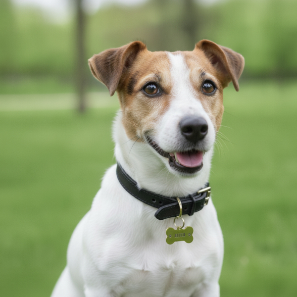 Graverad hundbricka i benform Graverad hundbricka i benform
