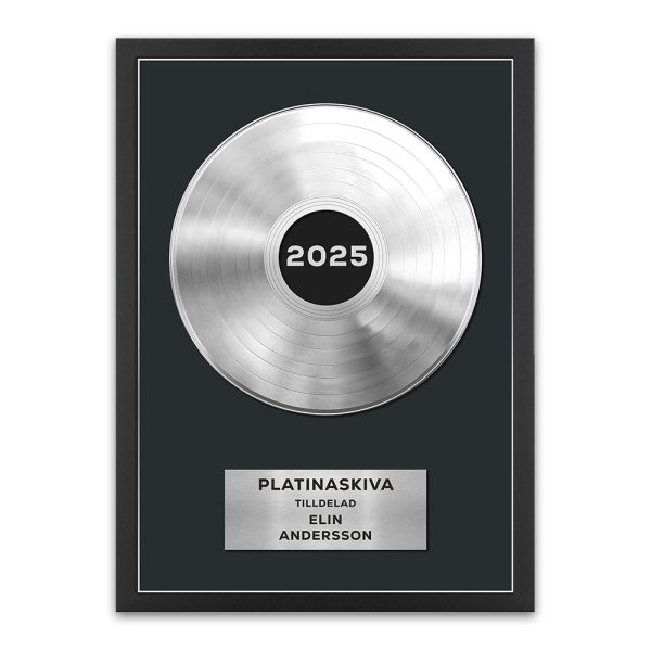 Inramad personlig affisch med guld- eller platinaskiva Inramad personlig affisch med guld- eller platinaskiva
