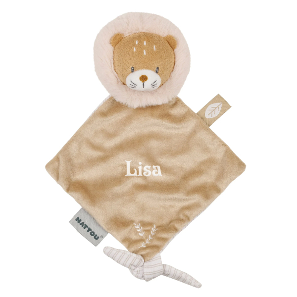 Mini snuttefilt Ernest lejonet, broderad Mini snuttefilt Ernest lejonet, broderad