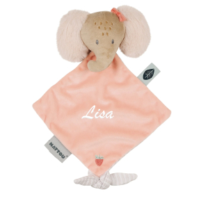 Mini snuttefilt Oli elefanten, broderad Mini snuttefilt Oli elefanten, broderad