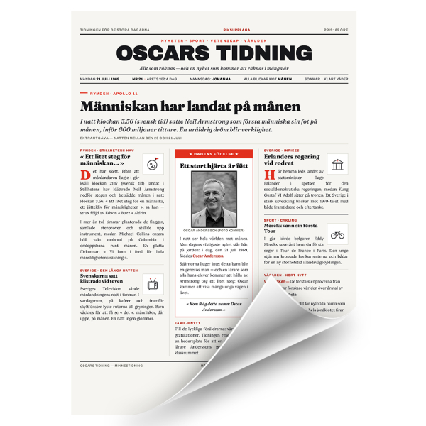 Nyheterna från din födelsedag på en poster Nyheterna från din födelsedag på en poster