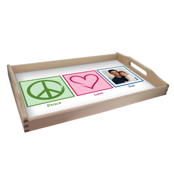 Personaliserad bricka Peace & Love foto Personaliserad bricka Peace & Love foto