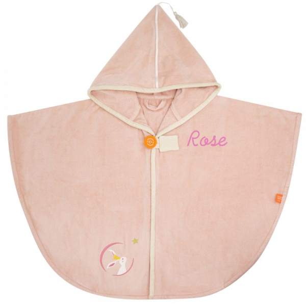 Personlig badcape för barn – Rosa Kanin Personlig badcape för barn – Rosa Kanin