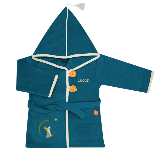 Personlig barnbadrock Blå Tvättbjörn Personlig barnbadrock Blå Tvättbjörn