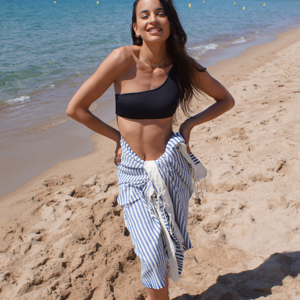 Personlig traditionell fouta med ränder Personlig traditionell fouta med ränder
