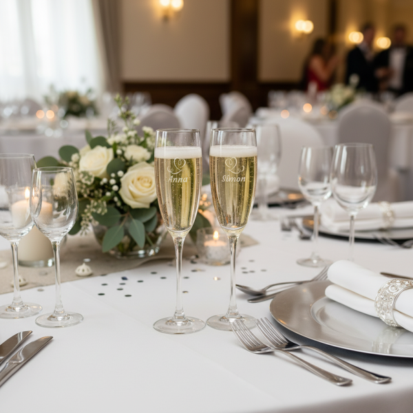 Personliga champagneglas för ett par Personliga champagneglas för ett par