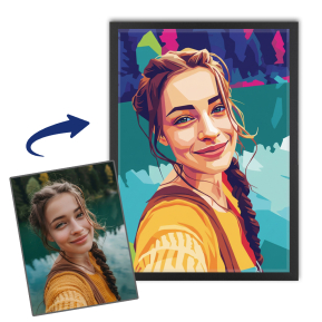 Porträtt i popkonststil WPAP enligt ett foto Porträtt i popkonststil WPAP enligt ett foto
