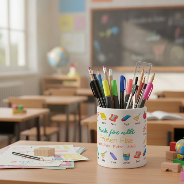 Personligt pennställ i keramik Klassminnen Personligt pennställ i keramik Klassminnen