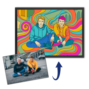 Psykedeliskt porträtt baserat på ett foto Psykedeliskt porträtt baserat på ett foto
