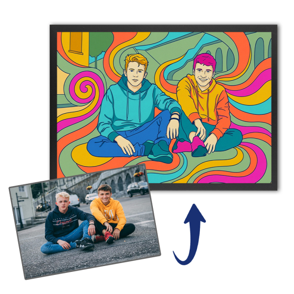 Psykedeliskt porträtt baserat på ett foto Psykedeliskt porträtt baserat på ett foto