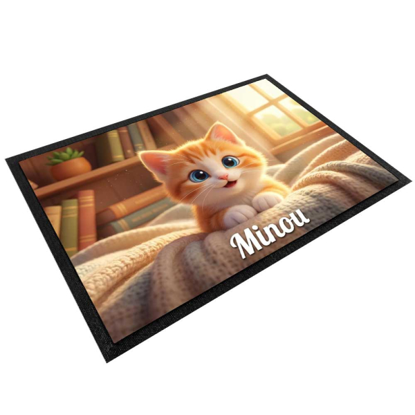 Personligt matunderlägg i 3D-animerad stil för hund eller katt Personligt matunderlägg i 3D-animerad stil för hund eller katt