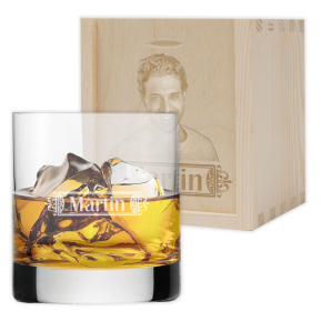 Whiskyglas med förnamn och fotobox Whiskyglas med förnamn och fotobox