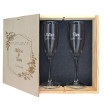 2 champagneglas | presentl&aring;da