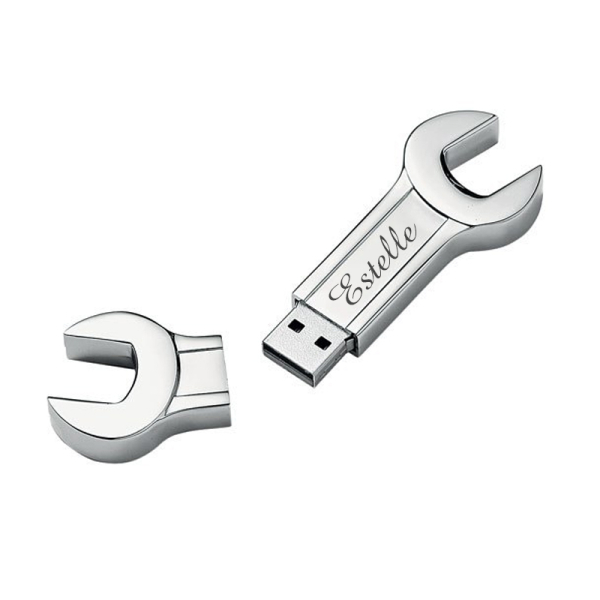 8 GB graverad USB-sticka i skiftnyckelform