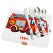 Presentset brandbil med personaliserad bestick Presentset brandbil med personaliserad bestick