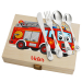 Presentset brandbil med personaliserad bestick Presentset brandbil med personaliserad bestick