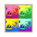 Inramad Pop Art-poster med 4 foton Inramad Pop Art-poster med 4 foton