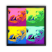 Inramad Pop Art-poster med 4 foton Inramad Pop Art-poster med 4 foton