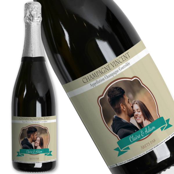 Personlig champagne fotoemblem