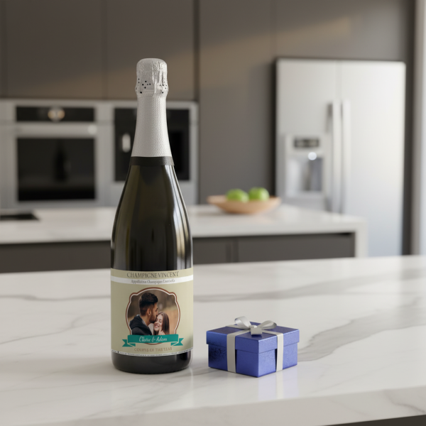 Personlig champagne fotoemblem