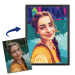Porträtt i popkonststil WPAP enligt ett foto Porträtt i popkonststil WPAP enligt ett foto