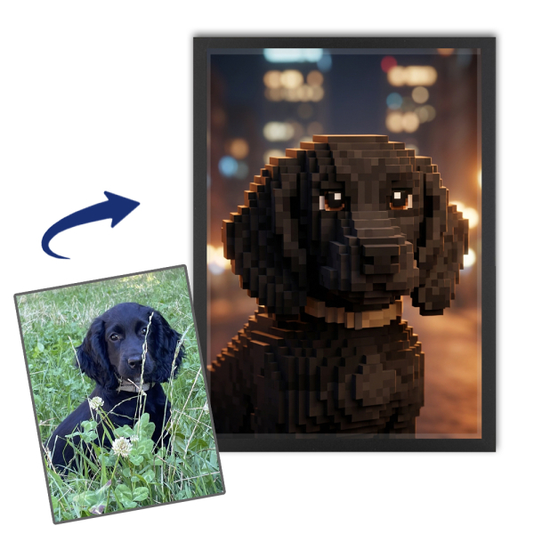 Portr&auml;tt i pixel-videospelsstil