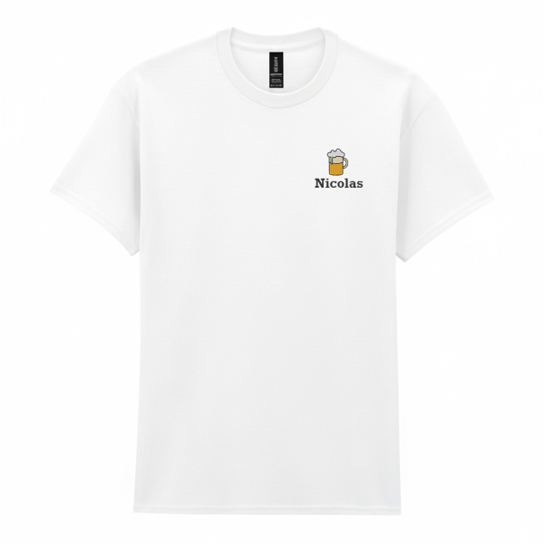 T-shirt broderad med motiv i premiumbomull