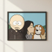 Karikatyr i knasig tecknad stil från ett foto Karikatyr i knasig tecknad stil från ett foto