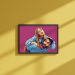 Porträtt i popkonststil WPAP enligt ett foto Porträtt i popkonststil WPAP enligt ett foto