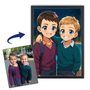 Portr�tt i manga-stil baserat p� ett foto